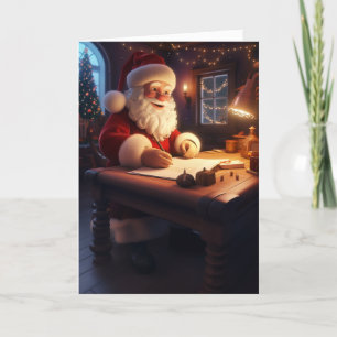 Jolly Santa with Snowy Magic Christmas Holiday Card
