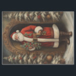 Jolly Santa's Christmas Cheer: Festive Decoupage  Tissue Paper<br><div class="desc">Bring the magic of Christmas to your crafting projects with our "Jolly Santa's Christmas Cheer" decoupage tissue paper. Featuring a whimsical scene of Santa Claus in his traditional red suit, surrounded by twinkling stars, cheerful snowflakes, and festive gifts, this tissue paper captures the spirit of the holiday season. Perfect for...</div>