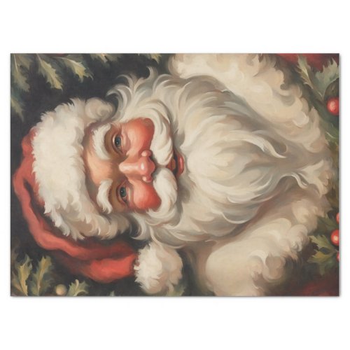 Jolly Santas Christmas Cheer Festive Decoupage  Tissue Paper