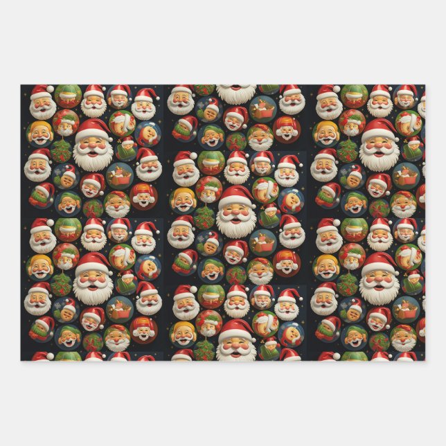 Jolly Santa's wrapping paper (Front 3)