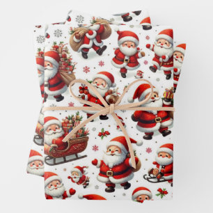 Jolly Santas Wrapping Paper