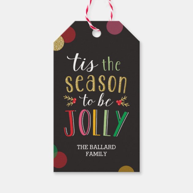 Jolly Season Christmas Holiday Gift Tags