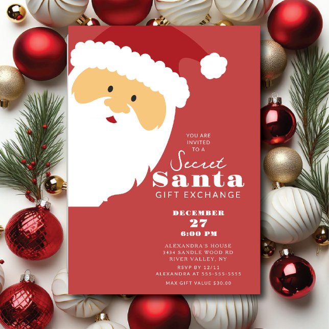 Jolly Secret Santa Christmas Party Invitation (Creator Uploaded)