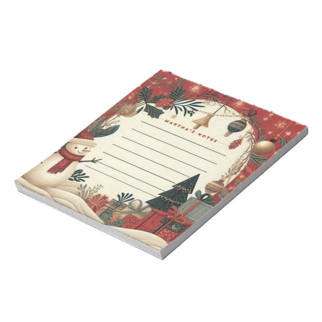 Jolly Snowman Christmas Notepad (Rotated)
