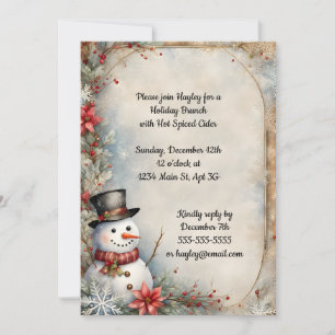 Jolly Snowman Christmas Party Invitation
