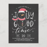 Jolly Snowman Christmas Party Invitation Postcard<br><div class="desc">Modern and stylish graduation announcement/invitation from Berry Berry Sweet Designs. Visit our design showroom at www.berryberrysweet.com for stylish stationery designs and personalized gifts!</div>