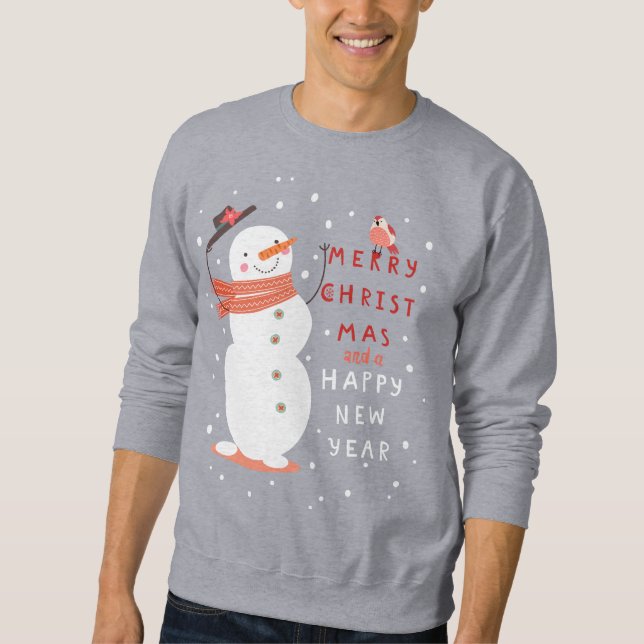 Jolly Snowman Christmas - Warm Wishes Sweatshirt (Front)