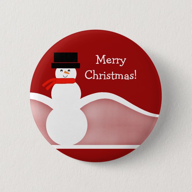Jolly Snowman Customizable Button (Front)