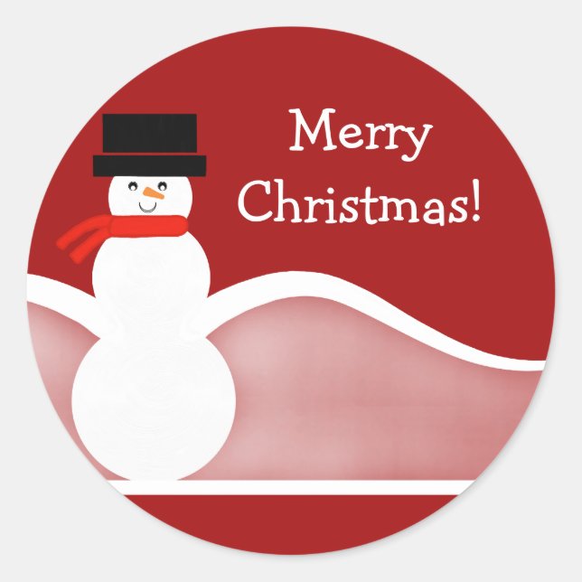 Jolly Snowman Customizable Stickers (Front)