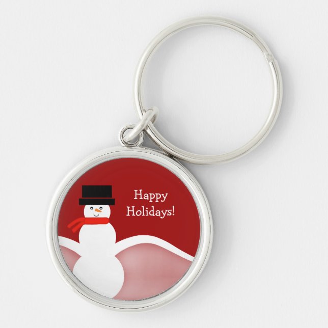 Jolly Snowman Holiday Keychain (Front)