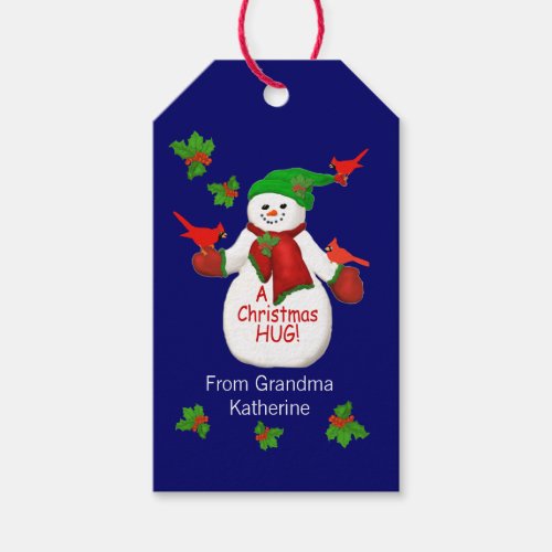 Jolly Snowman Hugs From Grandma Gift Tags