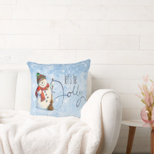 Jolly Snowman ID841 Throw Pillow