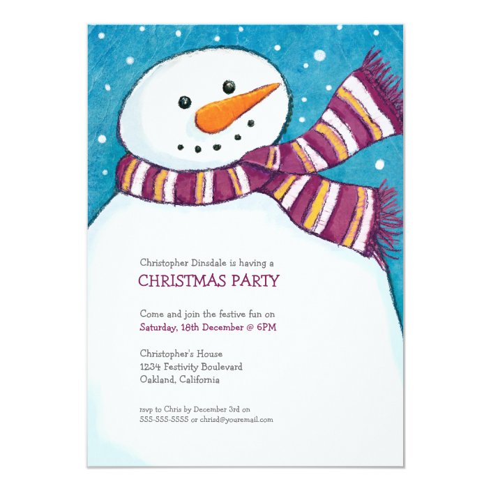 Jolly Snowman | Kids Christmas Party Invitation | Zazzle.com