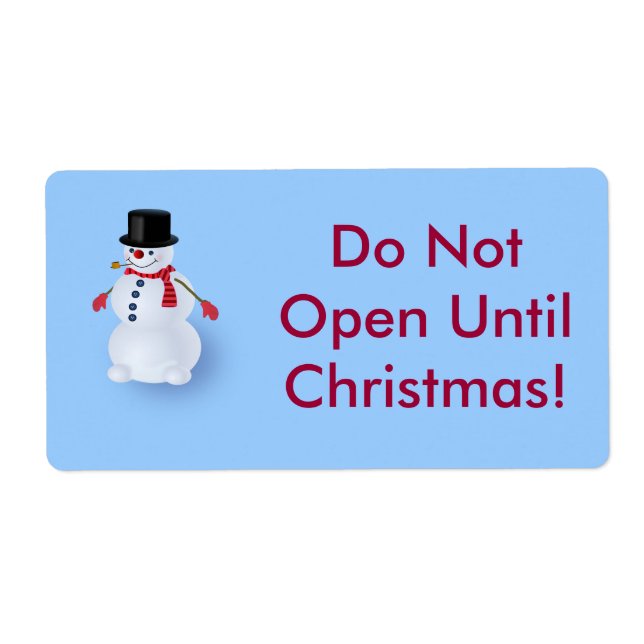 Jolly Snowman Label (Front)