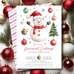 Jolly Snowman Ornament Exchange Party Invitation<br><div class="desc">Celebrate the festive season with our jolly snowman Christmas ornament exchange party invitation. This charming design features a delightful snowman, perfect for setting a cheerful tone for your holiday gathering. Invite friends and family to join in the fun of swapping ornaments, creating lasting memories and festive cheer. Ideal for any...</div>