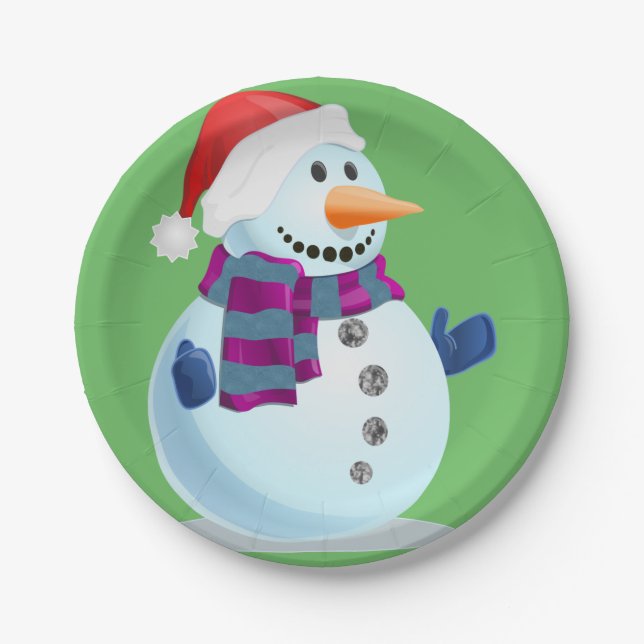 Jolly Snowman Paper Plates (Front)
