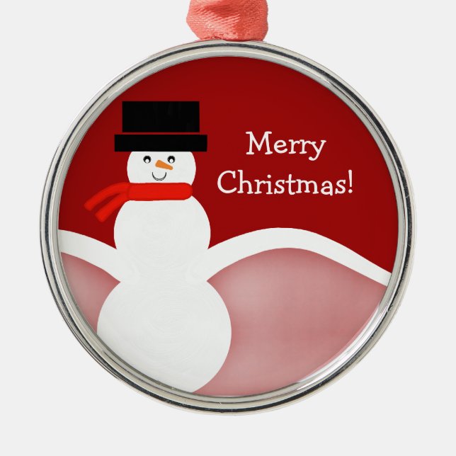 Jolly Snowman Premium Round Ornament (Front)