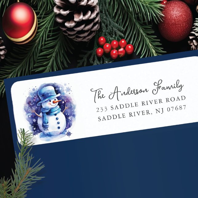 Jolly Snowman Return Address Label (Creator Uploaded)