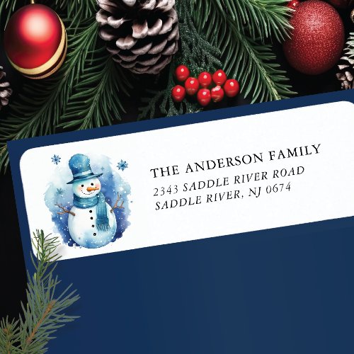 Jolly Snowman Return Address Label