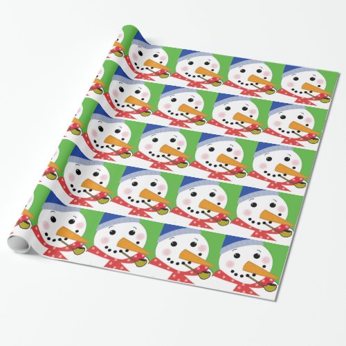 Jolly Snowman Wrapping Paper