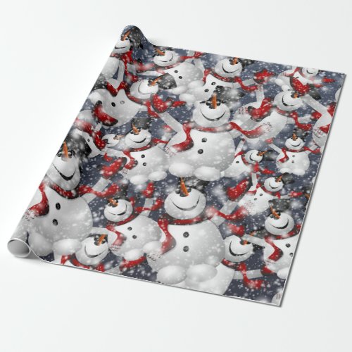 jolly snowman wrapping paper