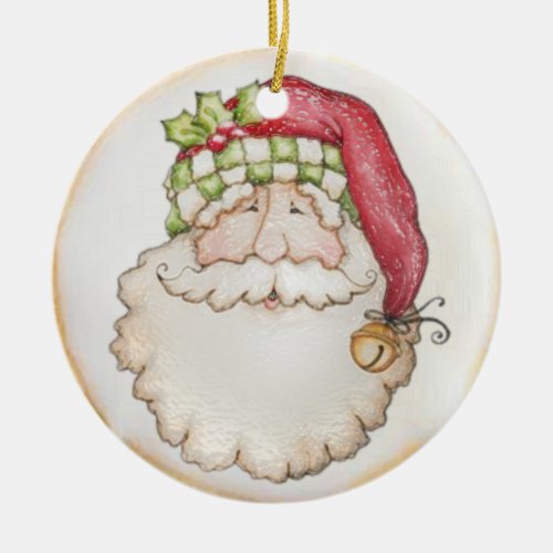 Jolly St Nick Christmas Cookie Ceramic Ornament