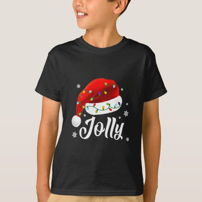 Jolly Subtle Minimal Christmas Funny Holiday Party T-Shirt (Front)