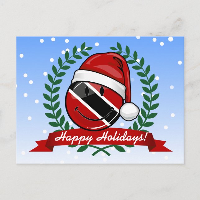Jolly Trinidad Flag Christmas Style Holiday Postcard (Front)