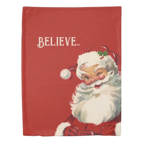 Jolly Vintage Santa Duvet Cover