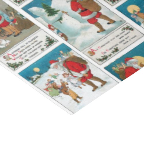 Jolly Vintage Santa Winter Fun Collage Tissue Paper