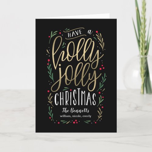 Jolly Wishes EDITABLE COLOR Christmas Cards