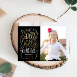 Jolly Wishes EDITABLE COLOR Christmas Photo Card<br><div class="desc">Celebrate the season with this modern and stylish holiday card from Berry Berry Sweet. Background color can be customized online. Matching items and more design options are available at our store: www.berryberrysweet.com</div>