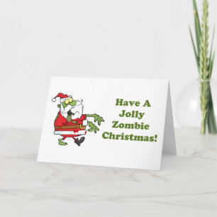 Jolly Zombie Christmas Holiday Card