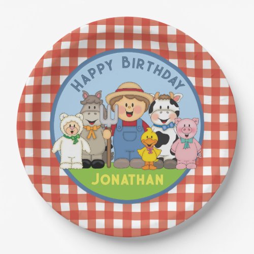 JollyKins Barnyard Buddies Boy Paper Plates