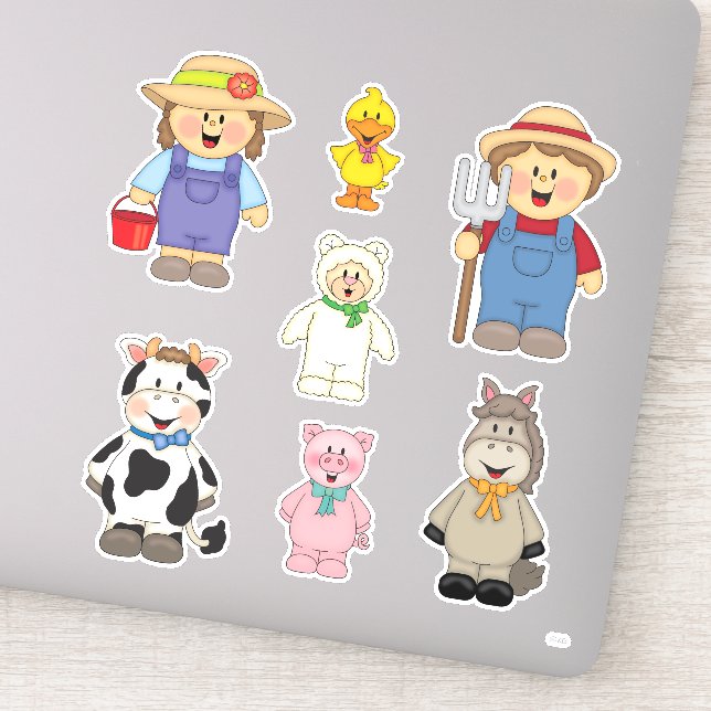 JollyKins Barnyard Buddies (Set of 7) Sticker (Detail)