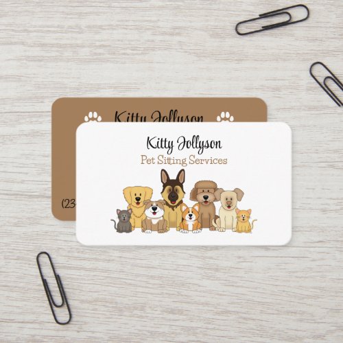 JollyKins Cute Pet Sitting Business Card