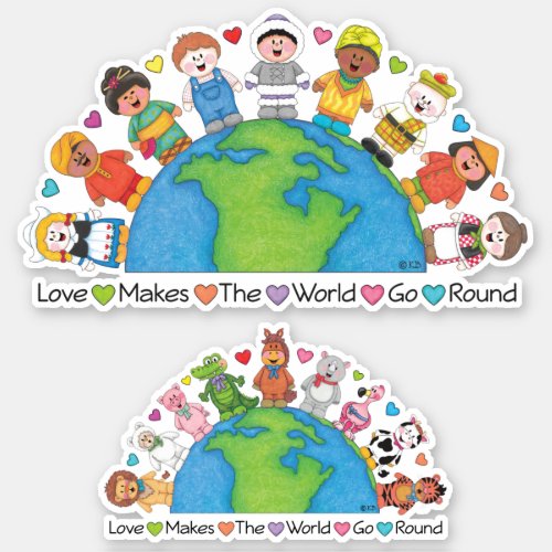 JollyKins Love Makes The World Go Round Stickers