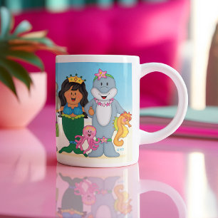 JollyKins Mermaid Friends Two-Tone Coffee Mug