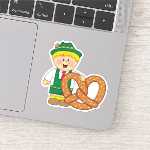 JollyKins Octoberfest Pretzel Boy Sticker