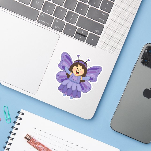 JollyKins Purple Epilepsy Awareness Sticker (Laptop w/ iPhone)