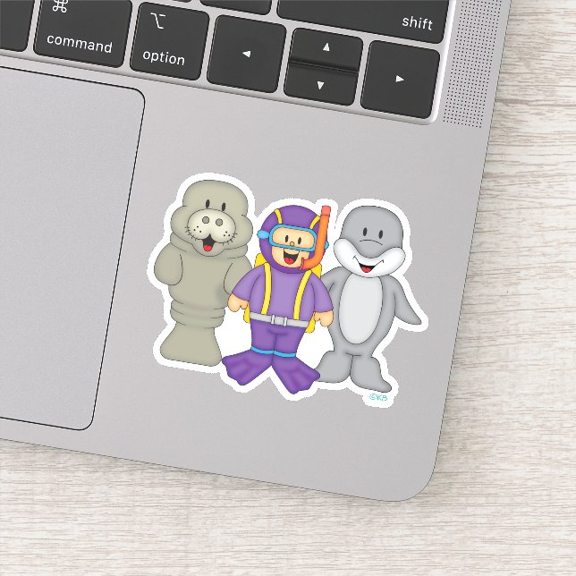 JollyKins Scuba Friends Sticker (Detail)