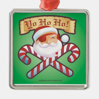 JollySanta Ornament-Square Metal Ornament