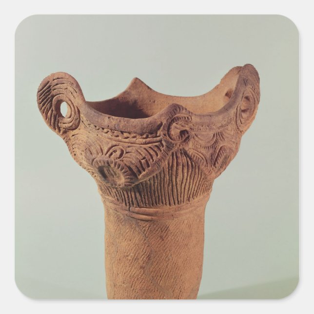 Jomon vase from the Kanto province Square Sticker (Front)