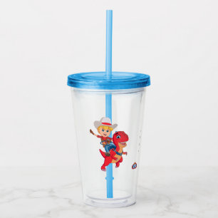 Jon and Blitz   Dino Ranch Acrylic Tumbler