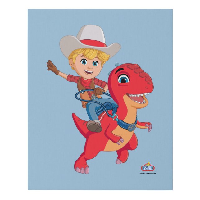 Jon and Blitz | Dino Ranch Faux Canvas Print (Front)