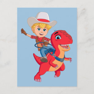 Jon and Blitz   Dino Ranch Postcard