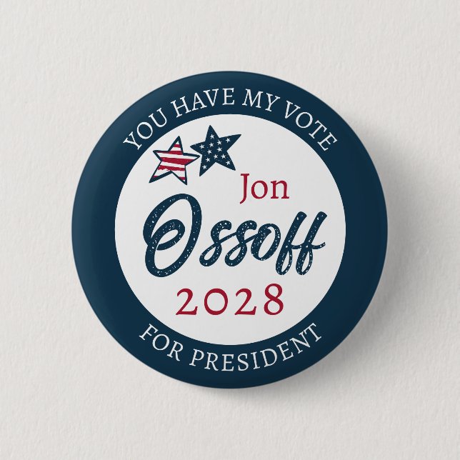 Jon Ossoff for Presdient 2028  Button (Front)