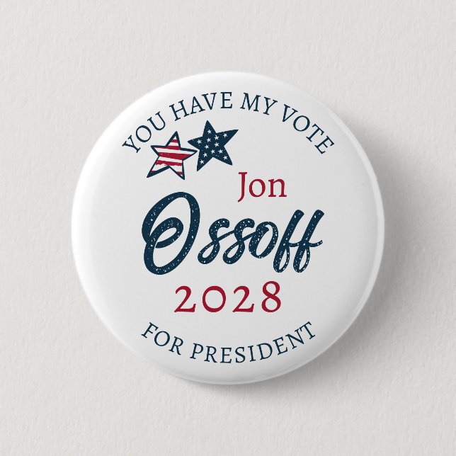 Jon Ossoff for Presdient 2028  Button (Front)