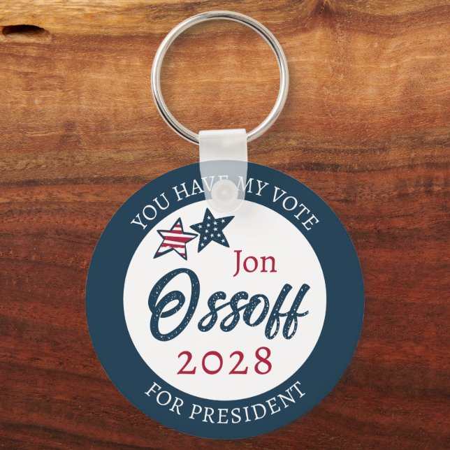Jon Ossoff for Presdient 2028  Keychain (Front)