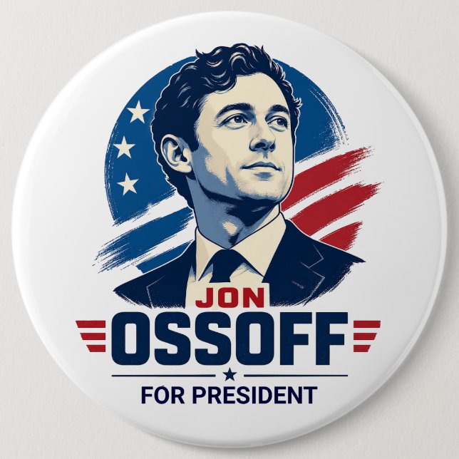 Jon Ossoff for President 2028 Jumbo-Sized Button (Front)